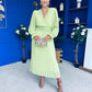 Clodagh Pleat Detailed Midi Dress Lime