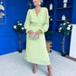 Clodagh Pleat Detailed Midi Dress Lime