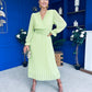 Clodagh Pleat Detailed Midi Dress Lime