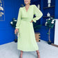 Clodagh Pleat Detailed Midi Dress Lime
