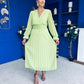 Clodagh Pleat Detailed Midi Dress Lime