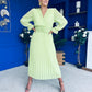 Clodagh Pleat Detailed Midi Dress Lime