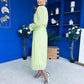 Clodagh Pleat Detailed Midi Dress Lime