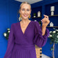 Clodagh Pleat Detailed Midi Dress Violet