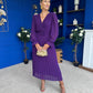 Clodagh Pleat Detailed Midi Dress Violet