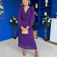 Clodagh Pleat Detailed Midi Dress Violet