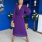 Clodagh Pleat Detailed Midi Dress Violet