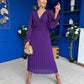 Clodagh Pleat Detailed Midi Dress Violet