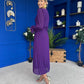 Clodagh Pleat Detailed Midi Dress Violet