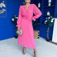 Clodagh Pleat Detailed Midi Dress Pink