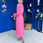 Clodagh Pleat Detailed Midi Dress Pink