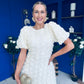 Pippa 3D Floral Occasion Dress Cream