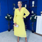 Clodagh Pleat Detailed Midi Dress Daffodil