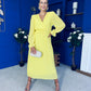 Clodagh Pleat Detailed Midi Dress Daffodil
