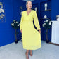 Clodagh Pleat Detailed Midi Dress Daffodil