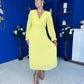 Clodagh Pleat Detailed Midi Dress Daffodil