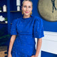 Cliona Pearl Detail Top And Trouser Set Cobalt