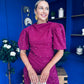 Cliona Pearl Detail Top And Trouser Set Berry