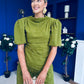 Cliona Pearl Detail Top And Trouser Set Olive