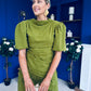 Cliona Pearl Detail Top And Trouser Set Olive