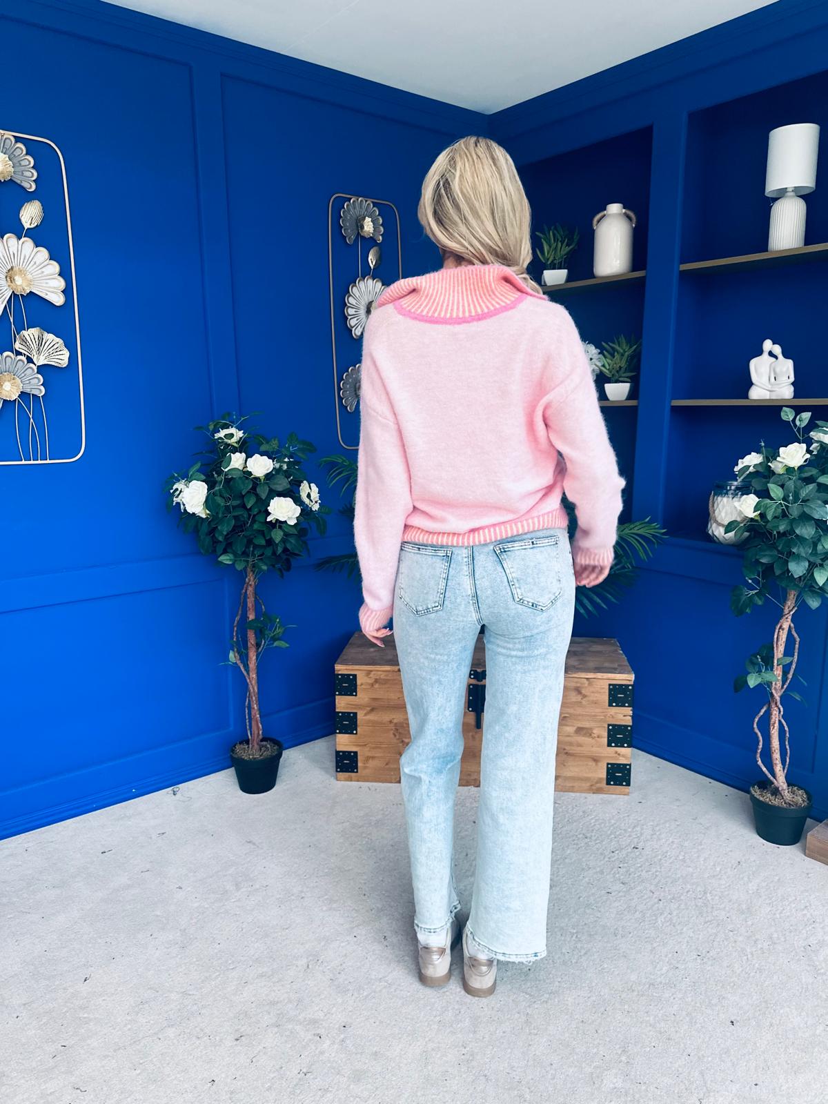 Patricia Detailed Knit Jumper Pink