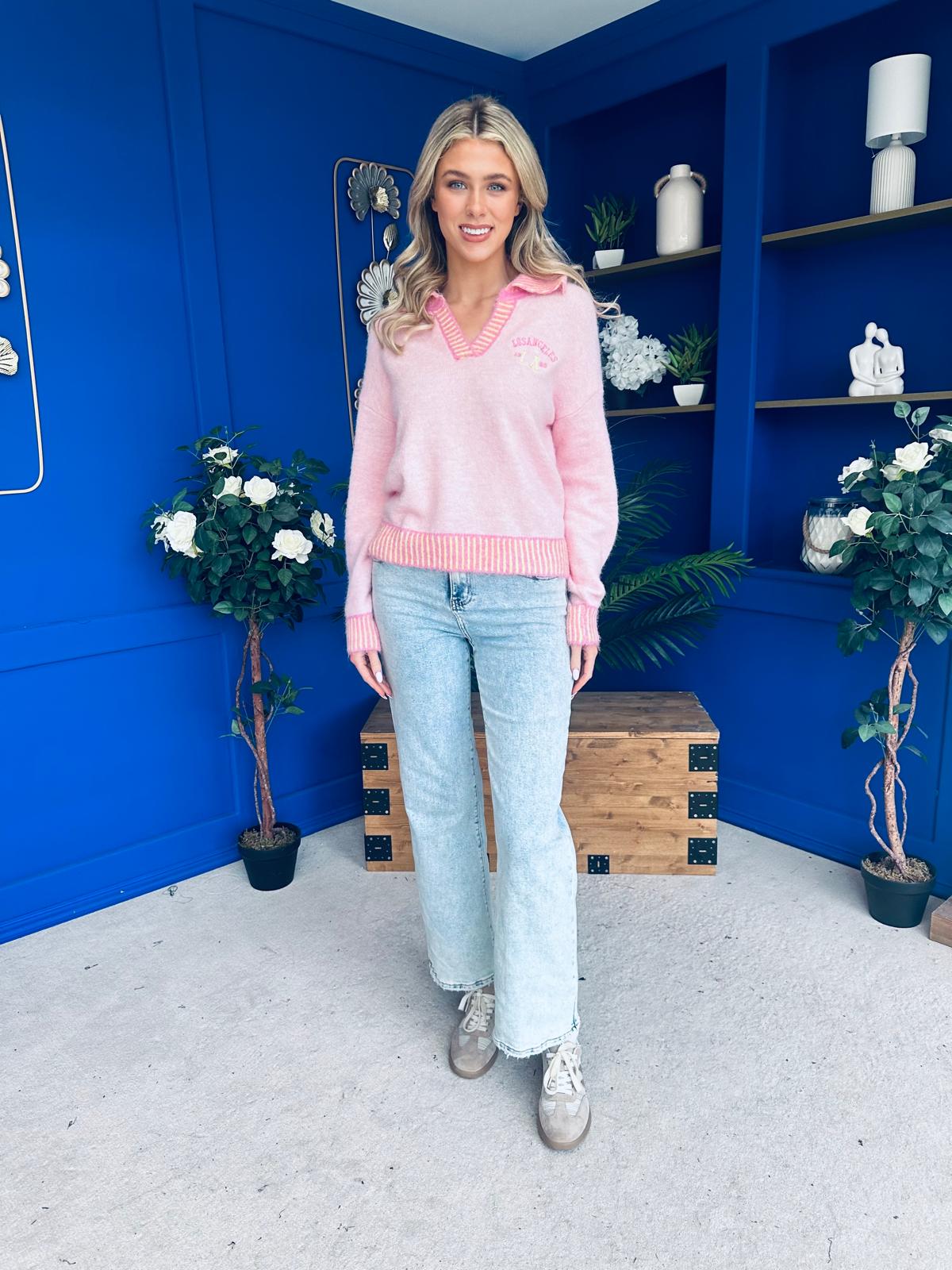 Patricia Detailed Knit Jumper Pink