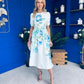 Janet Detailwd Midi Dress Floral Blue