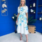 Janet Detailwd Midi Dress Floral Blue
