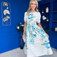 Janet Detailwd Midi Dress Floral Blue