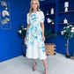 Janet Detailwd Midi Dress Floral Blue
