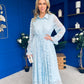 Martha Detailed Midi Shirt Dress Blue
