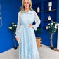 Martha Detailed Midi Shirt Dress Blue