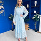 Martha Detailed Midi Shirt Dress Blue