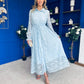 Martha Detailed Midi Shirt Dress Blue