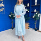 Martha Detailed Midi Shirt Dress Blue