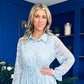 Martha Detailed Midi Shirt Dress Blue