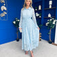 Martha Detailed Midi Shirt Dress Blue