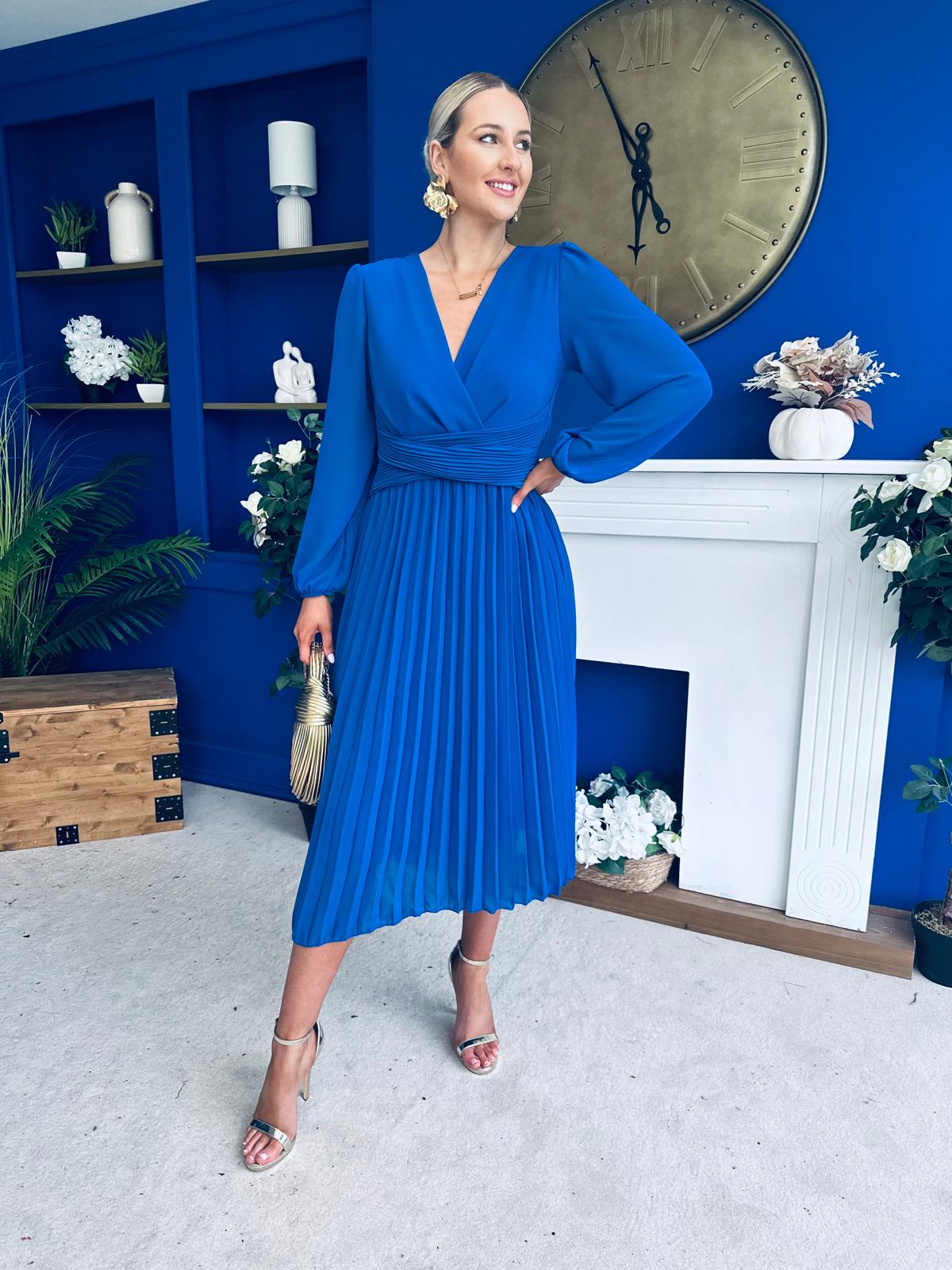 Muireann Twist Detail Midi Dress Cobalt