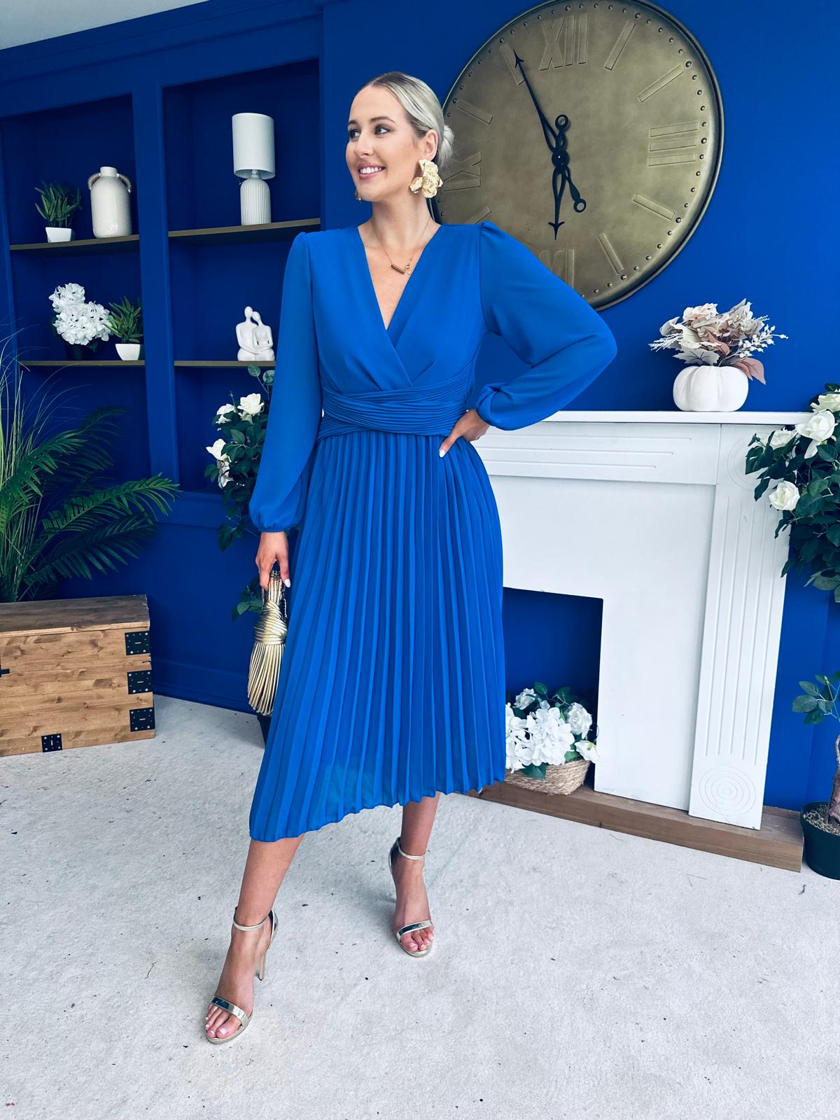 Muireann Twist Detail Midi Dress Cobalt