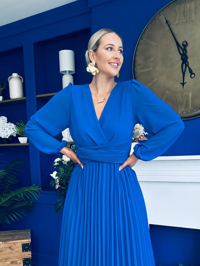 Muireann Twist Detail Midi Dress Cobalt