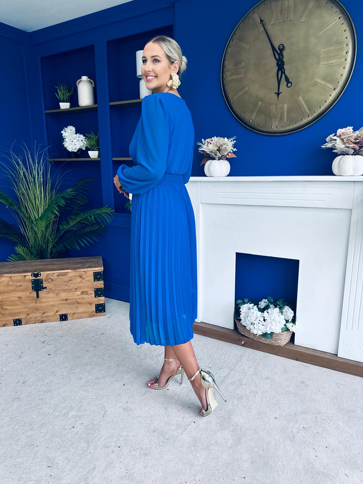 Muireann Twist Detail Midi Dress Cobalt
