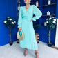 Clodagh Pleat Detailed Midi Dress Pastel Green