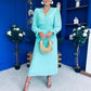 Clodagh Pleat Detailed Midi Dress Pastel Green