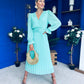 Clodagh Pleat Detailed Midi Dress Pastel Green