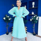 Clodagh Pleat Detailed Midi Dress Pastel Green