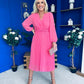 Muireann Twist Detail Midi Dress Pink