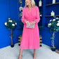 Muireann Twist Detail Midi Dress Pink