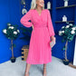 Muireann Twist Detail Midi Dress Pink