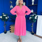 Muireann Twist Detail Midi Dress Pink