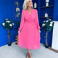 Muireann Twist Detail Midi Dress Pink